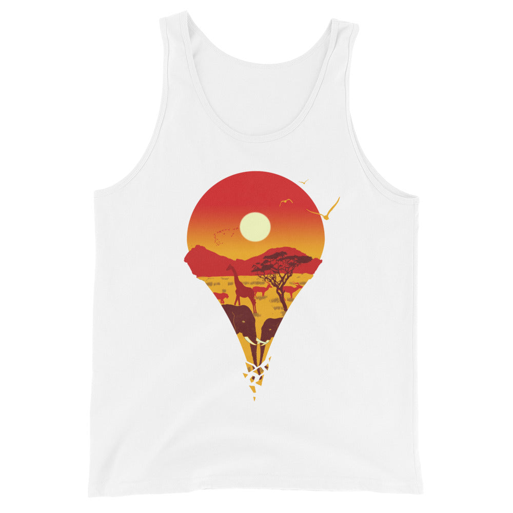 Location Marker Unisex Tank Top (Day)