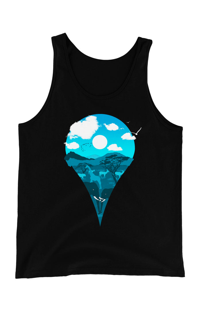 Location Marker Unisex Tank Top (Night)