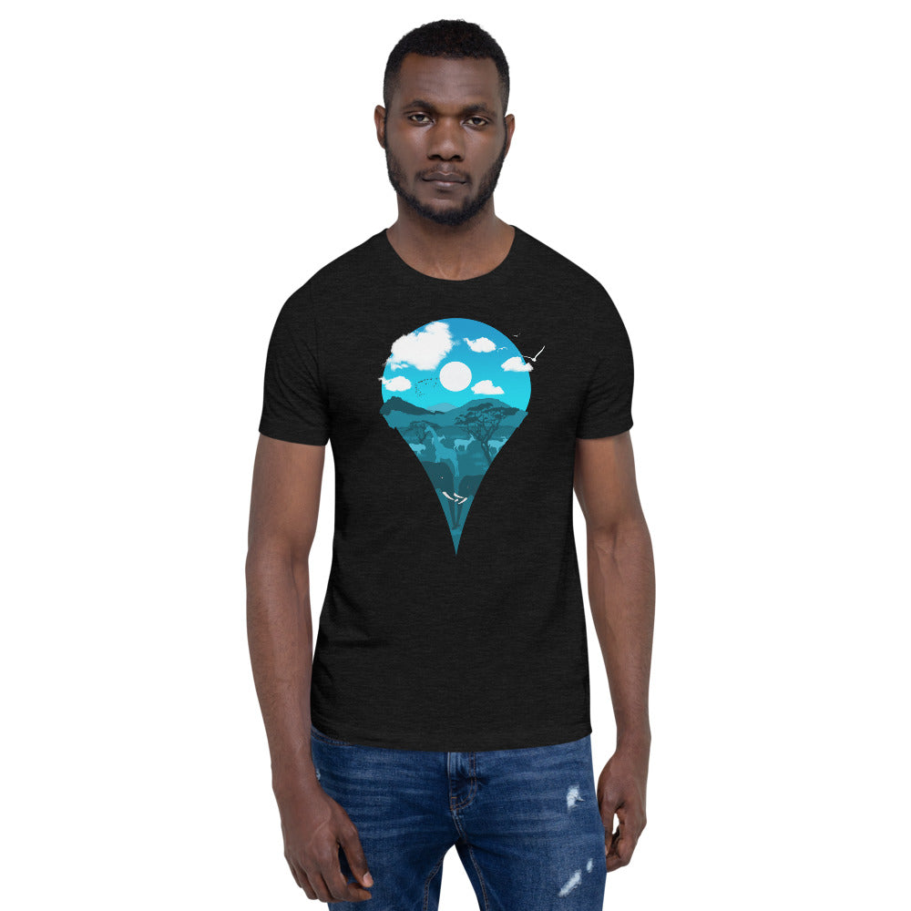 Location Marker Unisex T-Shirt (Night)